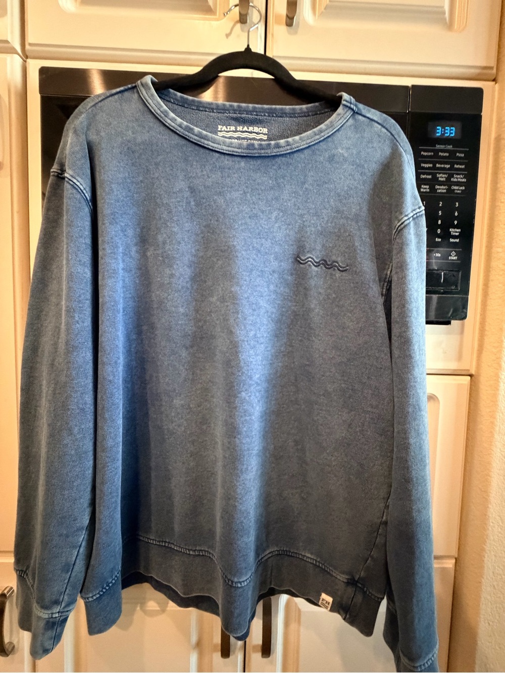 Fair Harbor Blue Mineral Wash Crew Sweatshirt